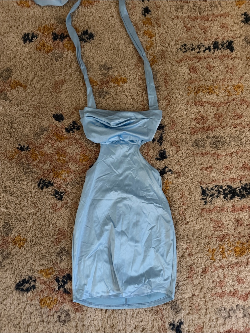 Lucy in the Sky Light Blue Halter mini dress